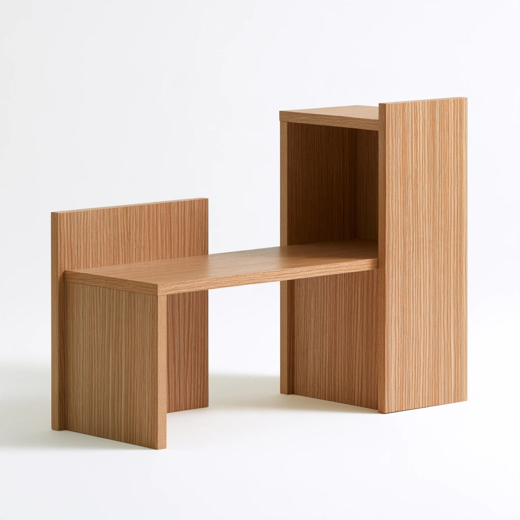 Libreria da scrivania in legno regolabile, colore legno naturale