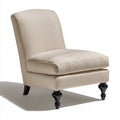Poltrona senza braccioli rivestito in tessuto, colore beige