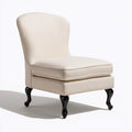 Poltrona senza braccioli rivestito in tessuto, colore beige